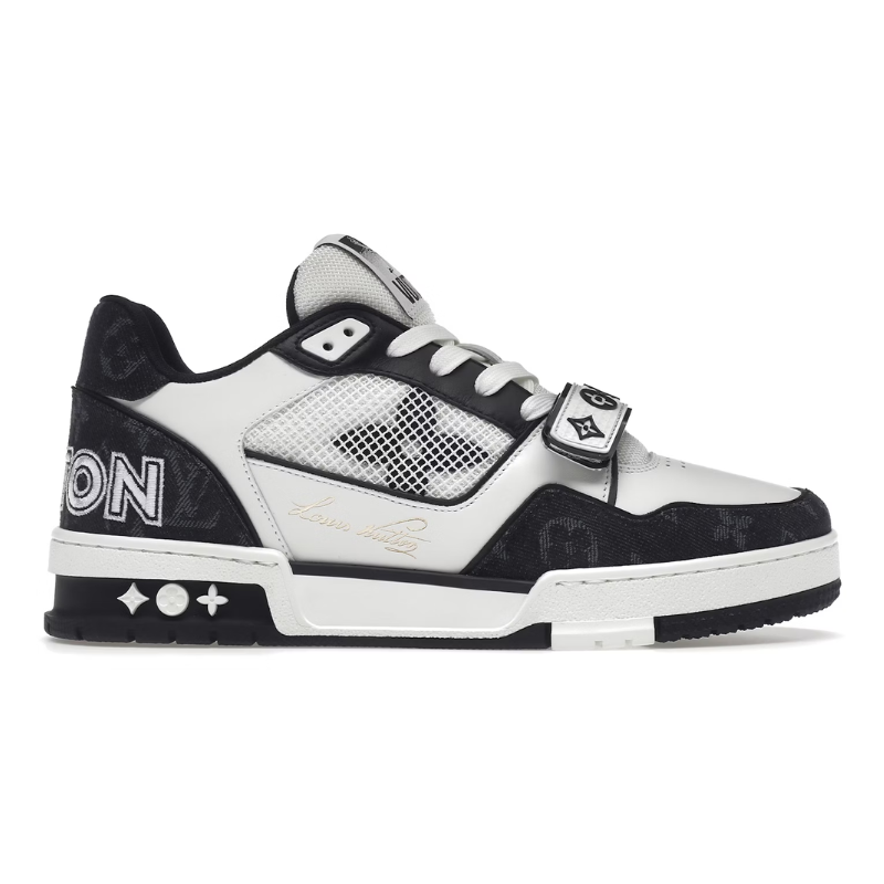 Louis Vuitton LV Trainer – Velcro Strap Monogram Denim Black White